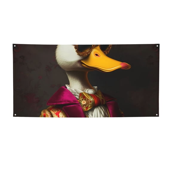 Picia Noble Style Duck Pattern Party Banner, Festive Decoration, Holiday Banner, Celebration Decor, Event Banner, Reusable Party Banner-Medium