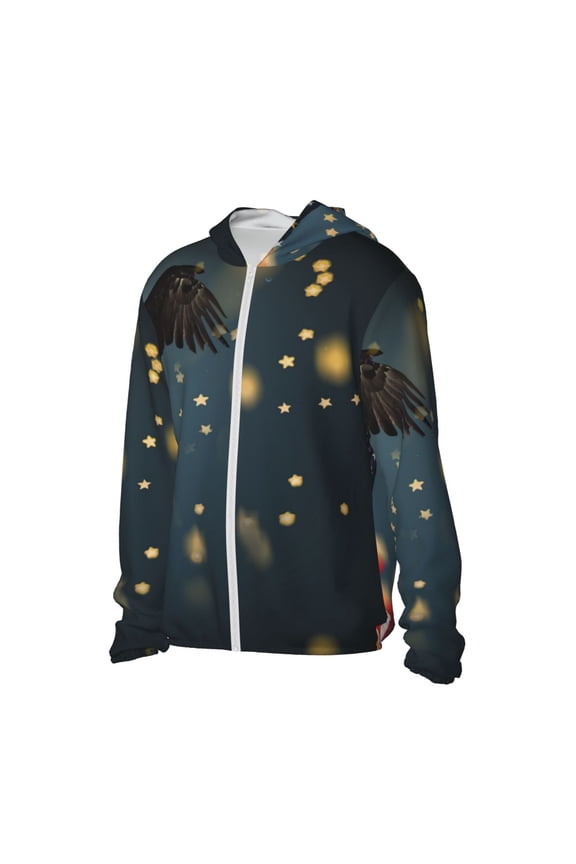 North American Bald Eagle Women's Men's UPF 50+ Sun Protection Hoodie Shirt Long Sleeve SPF Fishing Outdoor UV Hiking Lightweight Shirts-Large