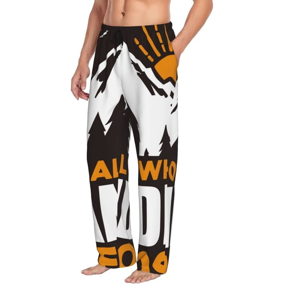 Picia Not All Who Wander Are Lost4 Mens Soft Woven Cotton Elastic Waistband Sleep Pajama Pant Lounge Sleep Pant With Pockets And Drawstring-XX-Large