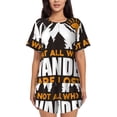 thumbnail image 1 of Picia Not All Who Wander Are Lost4 Pajamas Sets for Women Soft Short-Sleeved Pjs with Lounge Shorts Two Piece Sleepwear-, 1 of 9
