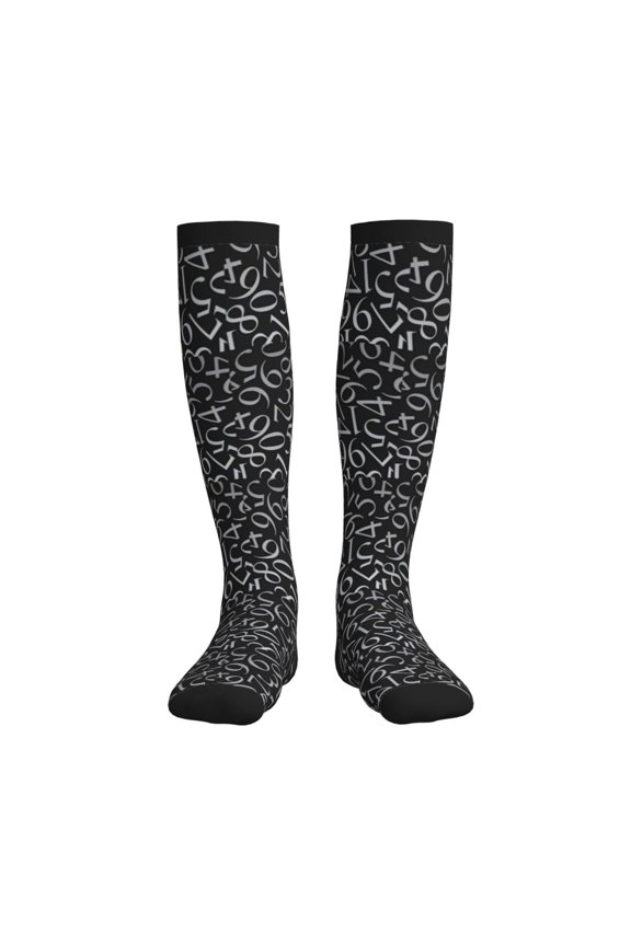 Numbers Printed Sports Compression Socks - 15-20mmHg Graduated Compression, High-Performance Soft and Breathable Socks for Men and Women