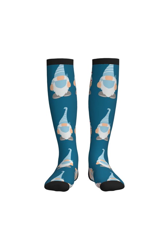 Nurse Doctor Gnomes Printed Sports Compression Socks - 15-20mmHg Graduated Compression, High-Performance Soft and Breathable Socks for Men and Women