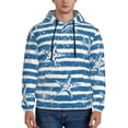 thumbnail image 1 of Picia Ocean on Striped Pattern Casual Men's Hoodie - Lightweight Hooded Sweatshirt with Kangaroo Pocket, Comfortable Pullover for Everyday, Travel-Small, 1 of 7