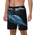 thumbnail image 1 of Picia Ocean Turtle pattern Mens Swim Trunks with Compression Liner Stretch Beach Shorts Quick Dry with Zipper Pockets No-Chafing Board Shorts-Small, 1 of 9
