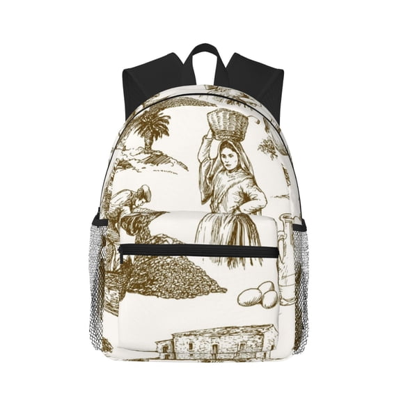 Picia Olive Picking Large Capacity Backpack Classic Style Backpack Casual Backpack Water-Resistant School Work Travel Outdoor Backpack