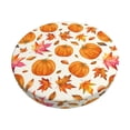 thumbnail image 1 of Picia Orange Autumn Leaves Pattern Round Stool Covers Comfy Seat Covers Stretch Removable Washable Chair Slipcover Round Bar Chair Cushion Cover-14 inch, 1 of 7