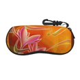 thumbnail image 1 of Picia Orange Flower Psychedelic Print Sunglasses Case, Eyeglasses Case Protector Large Glasses Case, Key Lock Case Protective Glasses Holder Eyeglasses Cases, 1 of 1