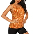 thumbnail image 1 of Picia Orange Glitter Pattern Women's Workout Tank Top,Breathable Activewear,Slim Fit Athletic Top,Versatile Workout Moisture-wicking top-Small, 1 of 9
