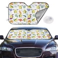 thumbnail image 1 of Picia Orange Green Avocado Curved Windshield Sunshade Accordion Folding Style Auto Shade for Car Truck SUV Van Blocks UV Ray Sun Visor Protector -Small, 1 of 7