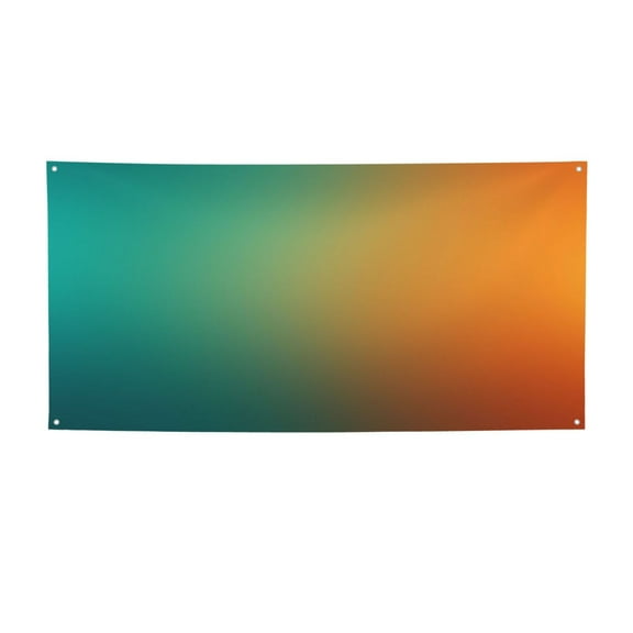 Picia Orange To Teal Gradient Pattern Party Banner, Festive Decoration, Holiday Banner, Celebration Decor, Event Banner, Reusable Party Banner-Small