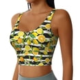 thumbnail image 1 of Picia Orange and Lemon Sports Bra for Women,Padded Strappy Sports Bras Medium Support Yoga Bra with Removable Cups,Running Yoga Bra-, 1 of 9