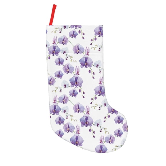 Picia Orchids Flowers for 18in Christmas Stockings, Xmas Stocking for Kids, Holiday and Family Stocking for Fireplace or Party Decoration