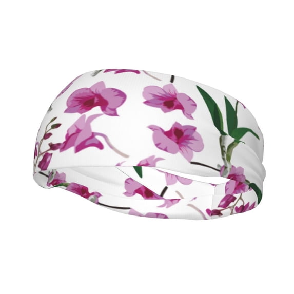 Picia Orchids Flowers Print Mens Running Headband,Mens Sweatband Sports Headband for Running,Cycling,Basketball,Yoga,Fitness Workout