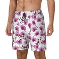 thumbnail image 1 of Picia Orchids Flowers pattern Mens Swim Trunks with Compression Liner Stretch Beach Shorts Quick Dry with Zipper Pockets No-Chafing Board Shorts-Small, 1 of 9