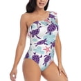 thumbnail image 1 of Picia Ornamental Turtles Pattern Women's One Piece Swimsuits,One Shoulder Swimwear Asymmetric ,Ruffle Monokinis Bathing Suits,High Waisted Flattering Bathing Suits-X-Large, 1 of 8