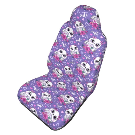 Picia Owl And Flowers Print Waterproof Sweating Car Seat Cover for Post Gym Workout, Running, Beach and Hiking, Universal Fit Anti-Slip Bucket Seat Protector