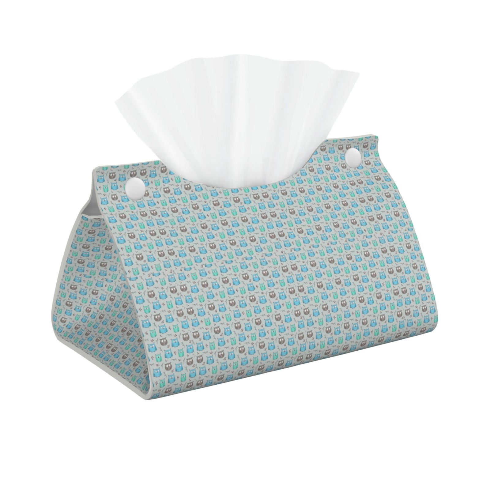 Triangular Tissue Box Picia Owl Pattern Long Tissue Box Cover,PVC Leather Triangle Holder ...
