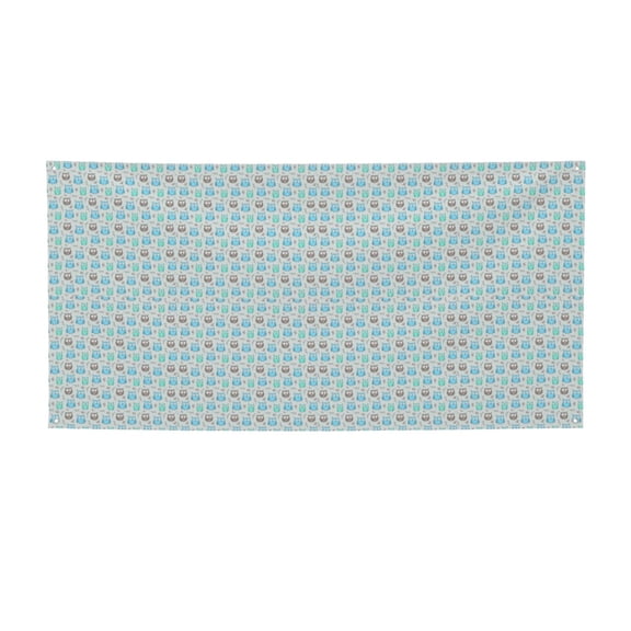 Picia Owl Pattern Party Banner, Festive Decoration, Holiday Banner, Celebration Decor, Event Banner, Reusable Party Banner-Small