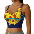 thumbnail image 1 of Picia PLANETA EN FORMA DE PIZZA Sports Bra for Women,Padded Strappy Sports Bras Medium Support Yoga Bra with Removable Cups,Running Yoga Bra-Medium, 1 of 9