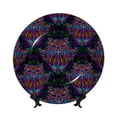thumbnail image 1 of Picia Paisley And Owls Pattern Bone China Decorative Plate – Wall Decor with Stand and Adhesive, Elegant Ornament for Living Room, Office, or Entryway-8in, 1 of 6