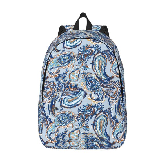 Picia Paisley Floral Branches Printed Canvas Daypack - Stylish and Durable Vintage Compact Backpack - Class, Work, Travel, or Laptop Bookbag,Organized Compartments-Small
