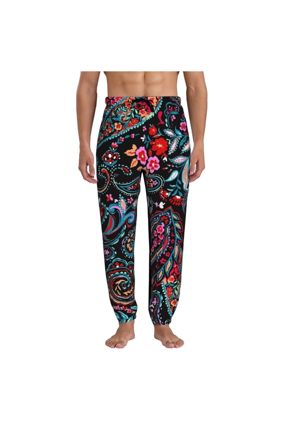 Paisley Pattern Mens Casual Joggers Athletic Sweatpants Workout Sports Pants with Pockets Activewear Fitness Apparel-3X-Large