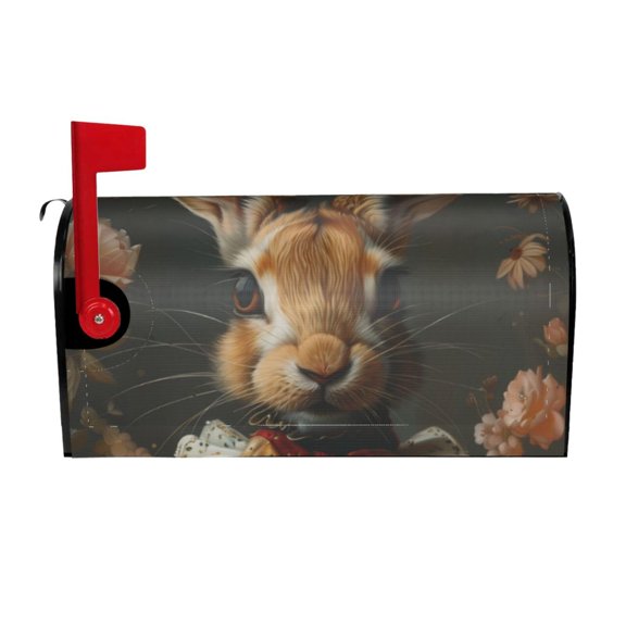 Picia Palatial Style Flower Rabbit Magnetic Mailbox Cover Standard Size-21x18 in