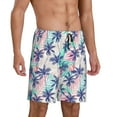 thumbnail image 1 of Picia Palm Leaves Pajama Shorts for Men, Men's Pajama Bottoms, Sleepwear,Short Pajama Pants-, 1 of 9
