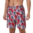 thumbnail image 1 of Picia Palm Tree Pattern on Red pattern Mens Swim Trunks with Compression Liner Stretch Beach Shorts Quick Dry with Zipper Pockets No-Chafing Board Shorts-Medium, 1 of 9