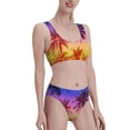 thumbnail image 1 of Picia Palm Trees at Sunset Women's High Waisted Bikini Scoop Neck Swimsuit Two Pieces Bathing Suit-X-Large, 1 of 8