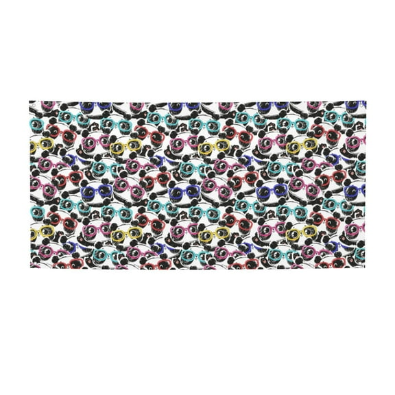 Picia Panda And Glasses Pattern Party Banner, Festive Decoration, Holiday Banner, Celebration Decor, Event Banner, Reusable Party Banner-Small