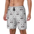 thumbnail image 1 of Picia Panda Bear pattern Mens Swim Trunks with Compression Liner Stretch Beach Shorts Quick Dry with Zipper Pockets No-Chafing Board Shorts-XX-Large, 1 of 9