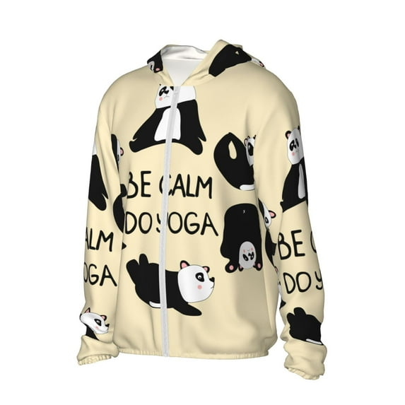 Picia Panda Doing Yoga Women's Men's UPF 50+ Sun Protection Hoodie Shirt Long Sleeve SPF Fishing Outdoor UV Hiking Lightweight Shirts-XX-Large