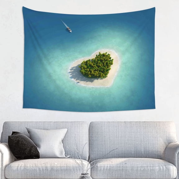 Picia Paradise Island Pattern Tapestry-Tapestries for Bedroom Living Room Dorm(29x37")