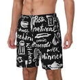 thumbnail image 1 of Picia Pasta Bacon pattern Mens Swim Trunks with Compression Liner Stretch Beach Shorts Quick Dry with Zipper Pockets No-Chafing Board Shorts-3X-Large, 1 of 9