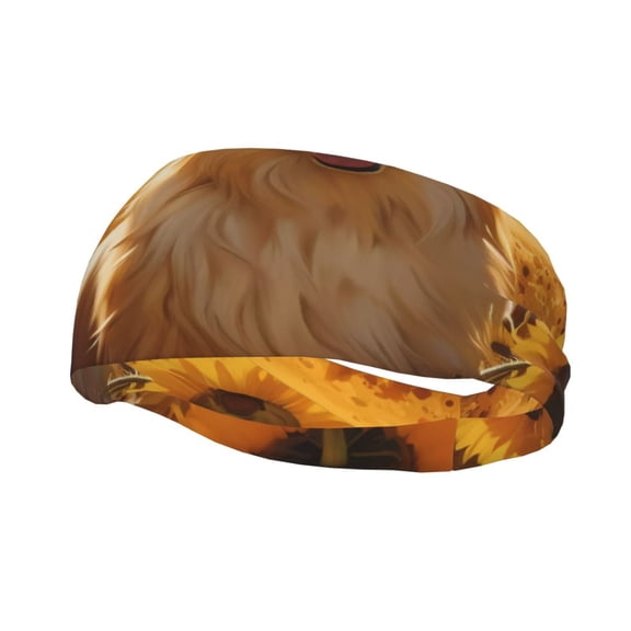 Picia Pastoral Sunflower Corgi Print Mens Running Headband,Mens Sweatband Sports Headband for Running,Cycling,Basketball,Yoga,Fitness Workout