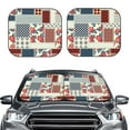 thumbnail image 1 of Picia Patchwork In Country Style 2 Piece Car Windshield Sun Shade Foldable | Foldable Sun Shield for Front Window Blocks UV Rays and Keeps Your Vehicle Cool-Small, 1 of 7