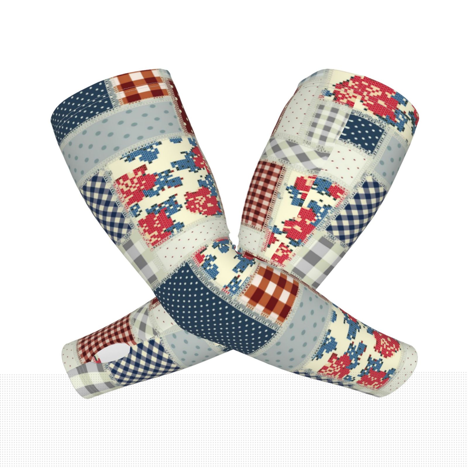 Patchwork In Country Style Arm Sleeves for Men and Women - Tattoo Cover Up UPF 50+ Cooling Sports Sleeve for Basketball Golf Football-One Size