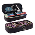 thumbnail image 1 of Picia Peace Love and Dove Flower Power Pattern Large Capacity PU Leather Pencil Case Organizer Pen Marker Holder Double Zipper Storage Bag Big Pencil Pouch for College Office, 1 of 6