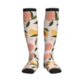 thumbnail image 1 of Picia Peach With Leaves1 Printed Sports Compression Socks - 15-20mmHg Graduated Compression, High-Performance Soft and Breathable Socks for Men and Women, 1 of 5
