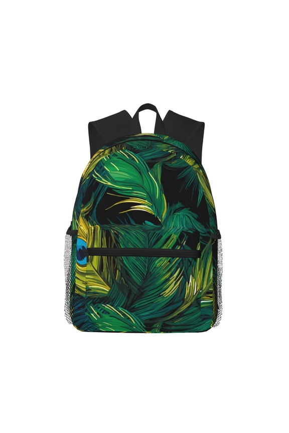 Peacock Feathers2 Large Capacity Backpack Classic Style Backpack Casual Backpack Water-Resistant School Work Travel Outdoor Backpack