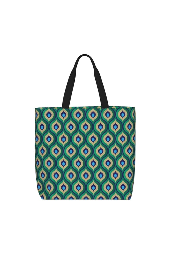 Peacock'S Tail for Tote Bag for Women with Zipper, Gym Tote with Compartments, Laptop Work Tote Nurse Dance Yoga Bag for Sport, Travel