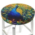thumbnail image 1 of Picia Peacocks pattern Round Stool Covers Comfy Seat Covers Stretch Removable WashableChair Slipcover Round Bar Chair Cushion Cover-13 inch, 1 of 7