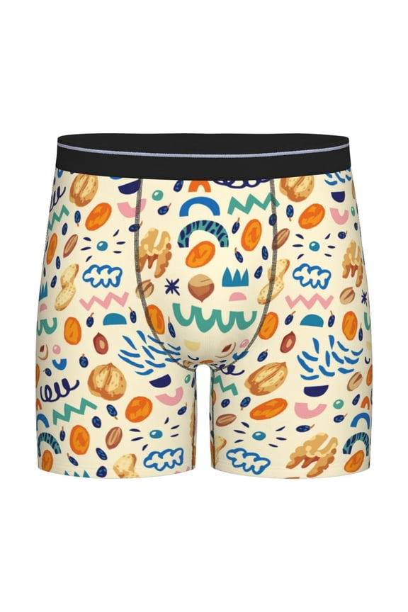 Peanuts 8 Pattern Men's Athletic Long Leg Briefs , Performance Stretch Underwear,Moisture-Wicking