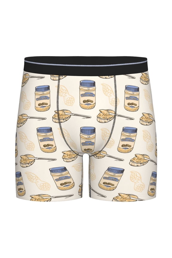 Peanuts Pattern Men's Athletic Long Leg Briefs , Performance Stretch Underwear，Moisture-Wicking