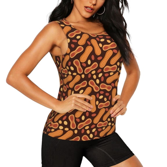 Picia Peanuts2 Pattern Women's Workout Tank Top,Breathable Activewear,Slim Fit Athletic Top,Versatile Workout Moisture-wicking top-Medium
