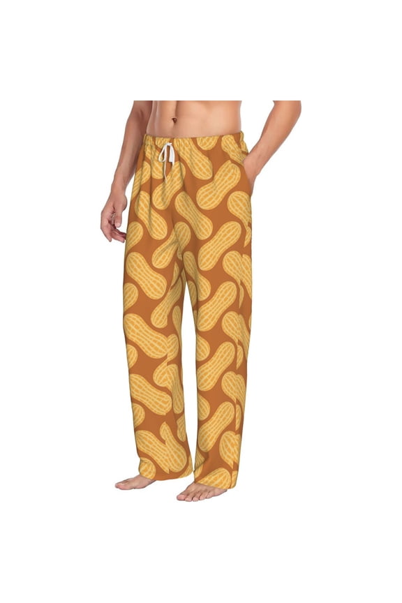Peanuts6 Mens Soft Woven Cotton Elastic Waistband Sleep Pajama Pant Lounge Sleep Pant With Pockets And Drawstring-Medium