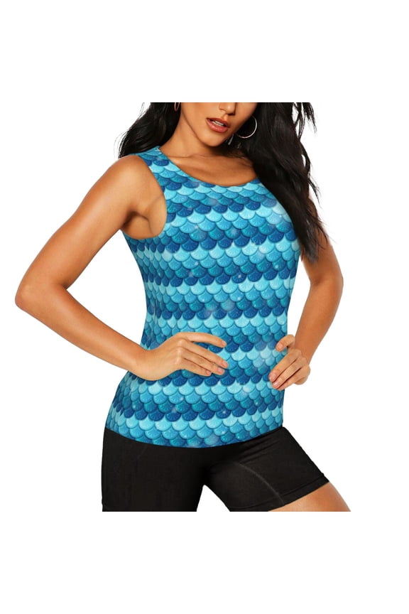 Pearlescent Scales Pattern Women's Workout Tank Top,Breathable Activewear,Slim Fit Athletic Top,Versatile Workout Moisture-wicking top-XX-Large