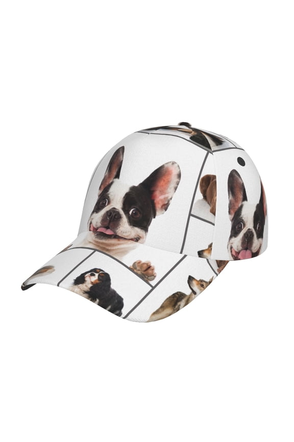 Pedigree dogs collage Pattern Trucker Low Profile Hat Men Women Baseball Cap Dad Hat Adjustable Unconstructed Plain Cap