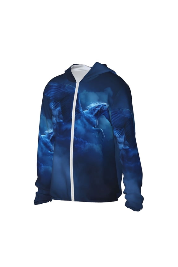 Pegasus Night Sky Women's Men's UPF 50+ Sun Protection Hoodie Shirt Long Sleeve SPF Fishing Outdoor UV Hiking Lightweight Shirts-XX-Large